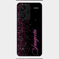 Glitter Customize Glass Case Cover Pink For Redmi Note 13 Pro Plus 5G