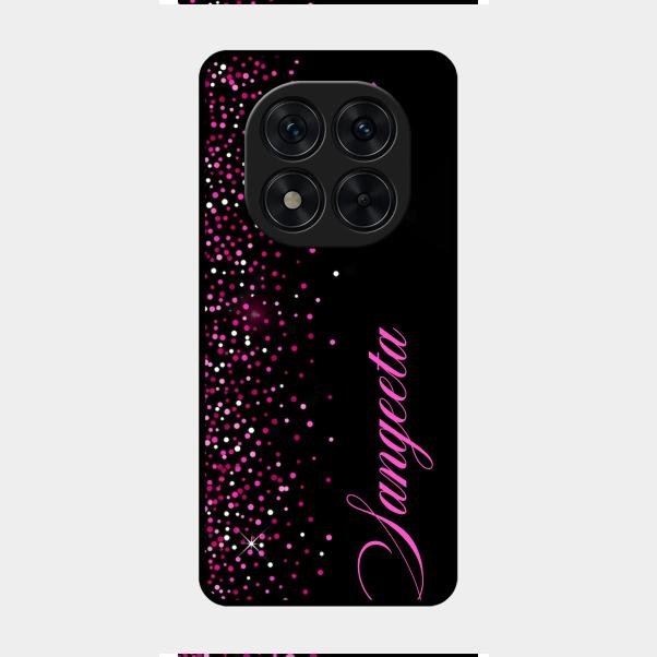 Glitter Customize Glass Case Cover Pink For Redmi Note 14 Pro 5G