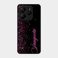 Glitter Customize Glass Case Cover Pink For Redmi Note 14 Se 5G