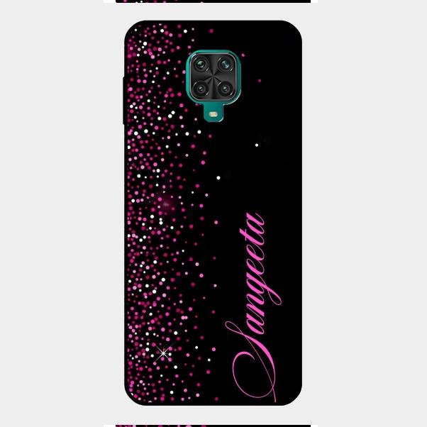 Glitter Customize Glass Case Cover Pink For Redmi Note 9 Pro Max