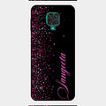 Glitter Customize Glass Case Cover Pink For Redmi Note 9 Pro