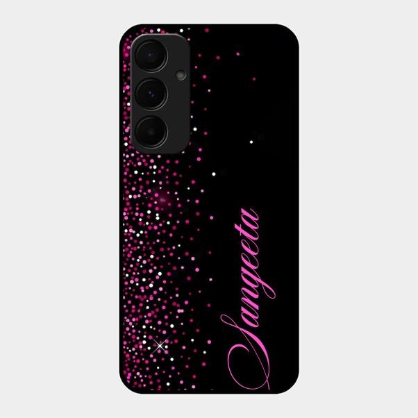 Glitter Customize Glass Case Cover Pink For Samsung Galaxy A35 5G