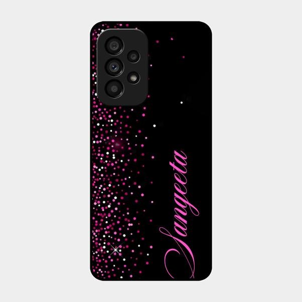 Glitter Customize Glass Case Cover Pink For Samsung Galaxy A53 5G