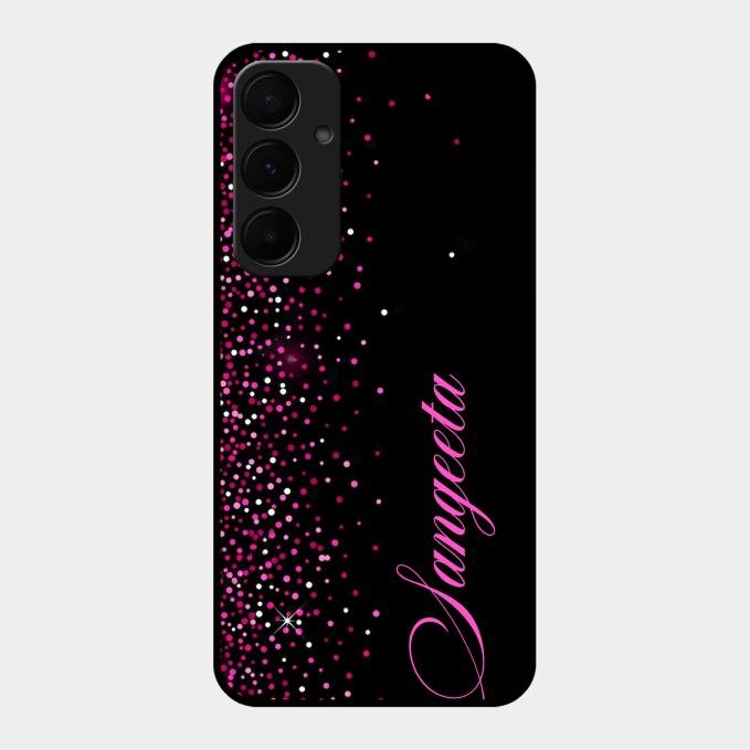 Glitter Customize Glass Case Cover Pink For Samsung Galaxy A55 5G