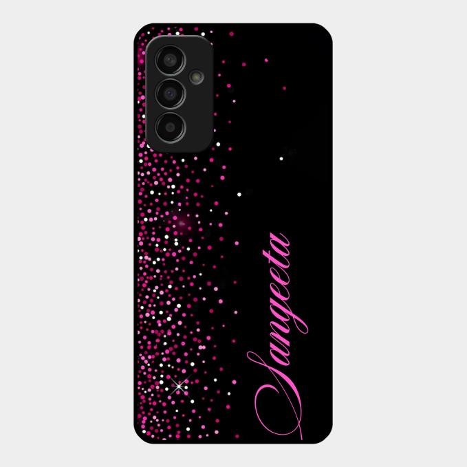 Glitter Customize Glass Case Cover Pink For Samsung Galaxy F13