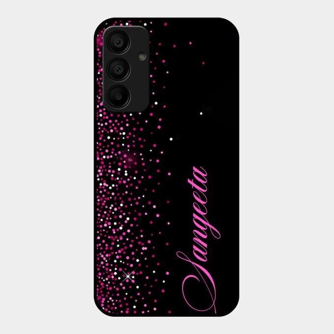 Glitter Customize Glass Case Cover Pink For Samsung Galaxy F15 5G