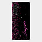 Glitter Customize Glass Case Cover Pink For Samsung Galaxy M54 5G