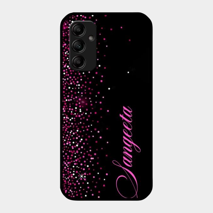 Glitter Customize Glass Case Cover Pink For Samsung Galaxy M14 5G