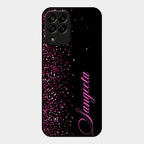 Glitter Customize Glass Case Cover Pink For Samsung Galaxy M33 5G