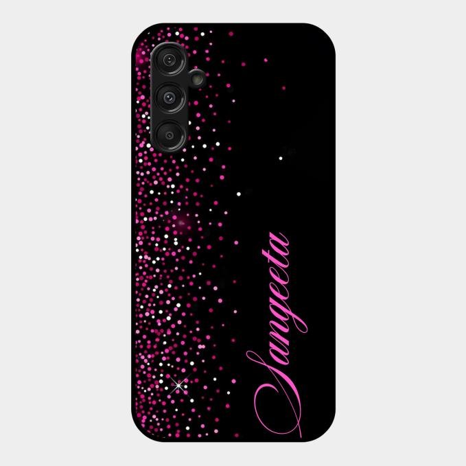 Glitter Customize Glass Case Cover Pink For Samsung Galaxy M34 5G