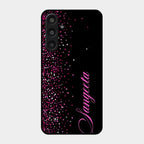 Glitter Customize Glass Case Cover Pink For Samsung Galaxy M35 5G