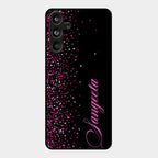 Glitter Customize Glass Case Cover Pink For Samsung Galaxy M55 5G