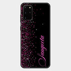 Glitter Customize Glass Case Cover Pink For Samsung Galaxy S20 Plus