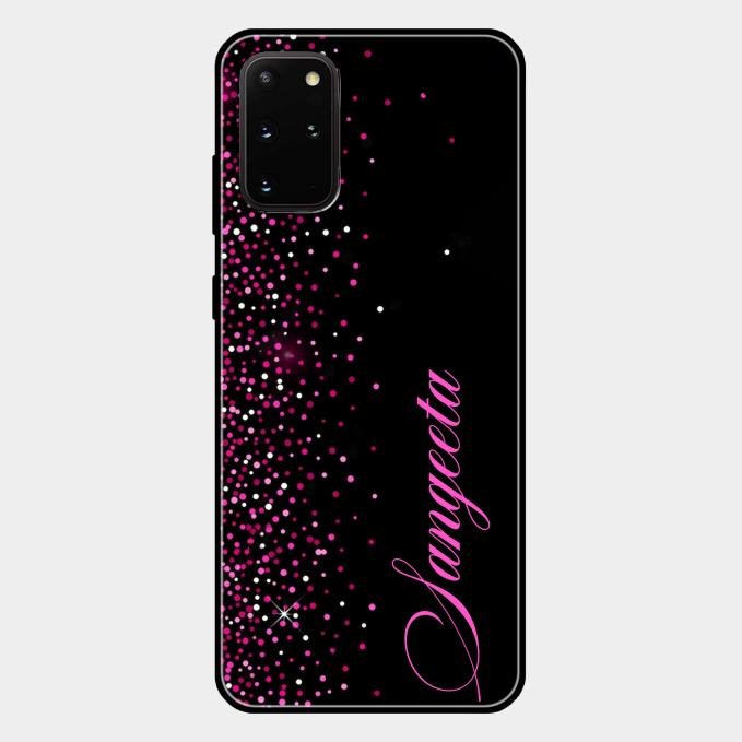 Glitter Customize Glass Case Cover Pink For Samsung Galaxy S20 Plus