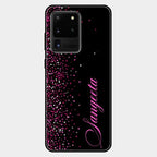 Glitter Customize Glass Case Cover Pink For Samsung Galaxy S20 Ultra