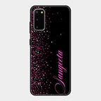 Glitter Customize Glass Case Cover Pink For Samsung Galaxy S20