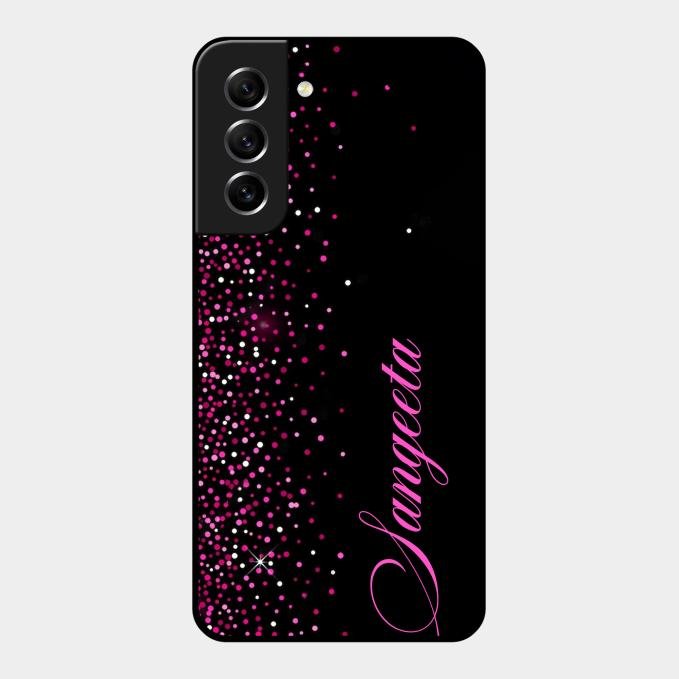 Glitter Customize Glass Case Cover Pink For Samsung Galaxy S21 Fe 5G
