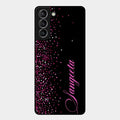 Glitter Customize Glass Case Cover Pink For Samsung Galaxy S21 Plus