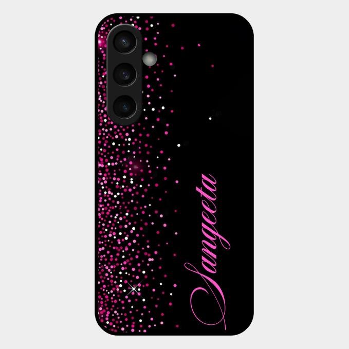Glitter Customize Glass Case Cover Pink For Samsung Galaxy S23 Fe 5G