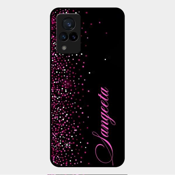 Glitter Customize Glass Case Cover Pink For Vivo V21 5G