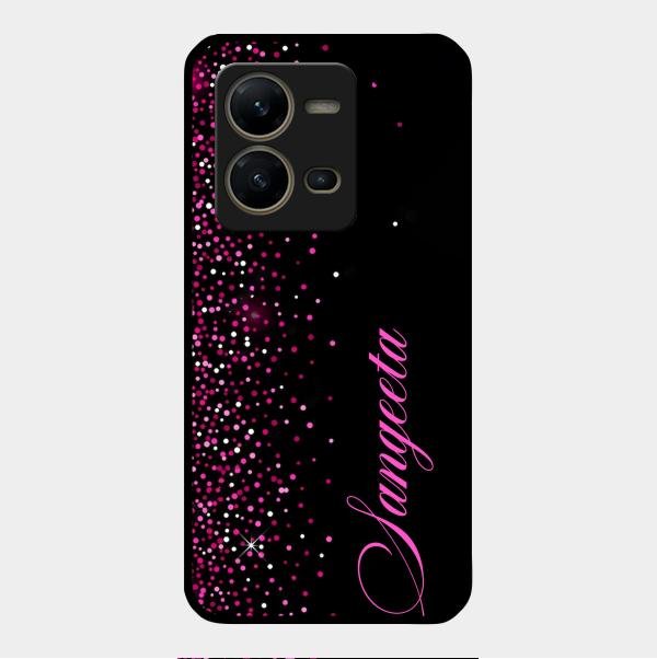 Glitter Customize Glass Case Cover Pink For Vivo V25 5G