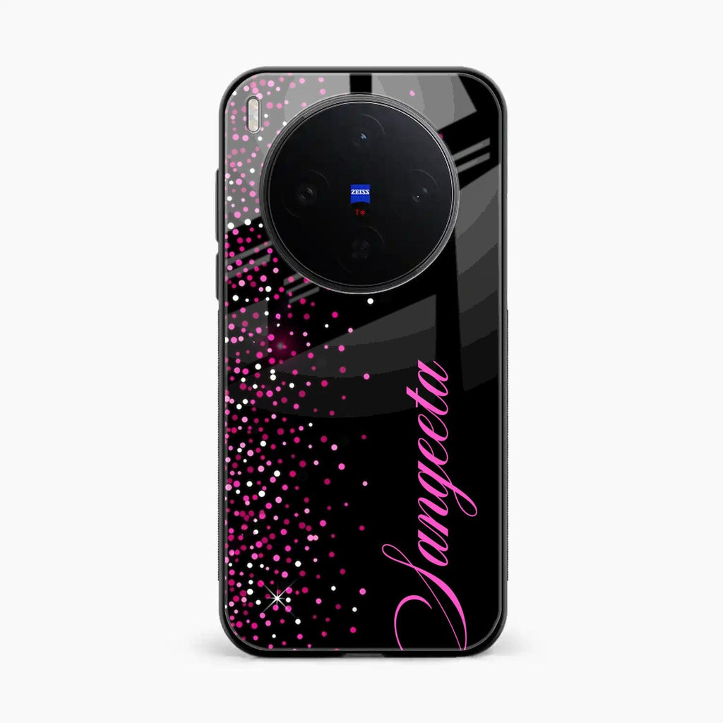 Glitter Customize Glass Case Cover Pink For Vivo X300 5G