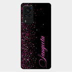 Glitter Customize Glass Case Cover Pink For Vivo X60 Pro 5G
