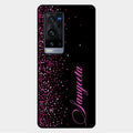 Glitter Customize Glass Case Cover Pink For Vivo X60 Pro Plus 5G