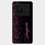 Glitter Customize Glass Case Cover Pink For Vivo X80 5G