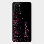 Glitter Customize Glass Case Cover Pink For Vivo Y01