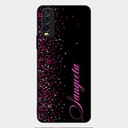 Glitter Customize Glass Case Cover Pink For Vivo Y12G