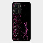 Glitter Customize Glass Case Cover Pink For Vivo Y16