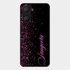 Glitter Customize Glass Case Cover Pink For Vivo Y18I