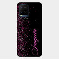 Glitter Customize Glass Case Cover Pink For Vivo Y21G