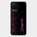 Glitter Customize Glass Case Cover Pink For Vivo Y21T