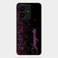 Glitter Customize Glass Case Cover Pink For Vivo Y22