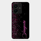Glitter Customize Glass Case Cover Pink For Vivo Y22