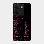 Glitter Customize Glass Case Cover Pink For Vivo Y300 Plus 5G