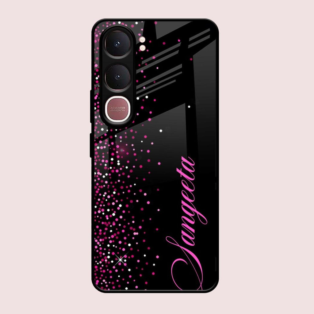 Glitter Customize Glass Case Cover Pink For Vivo Y31 5G