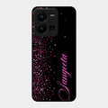 Glitter Customize Glass Case Cover Pink For Vivo Y35