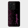 Glitter Customize Glass Case Cover Pink For Vivo Y36