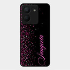 Glitter Customize Glass Case Cover Pink For Vivo Y36