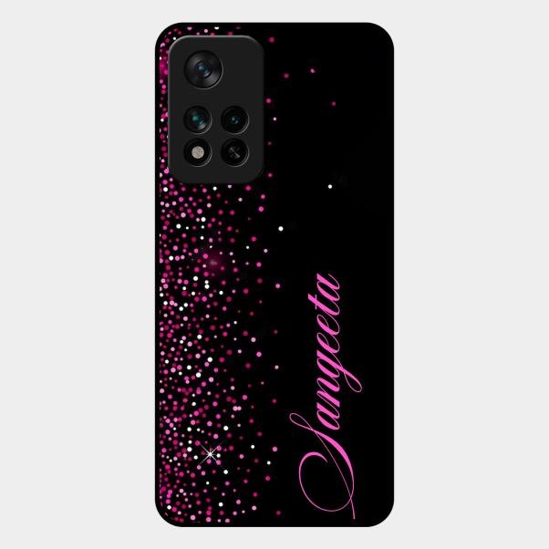 Glitter Customize Glass Case Cover Pink For Xiaomi 11I 5G