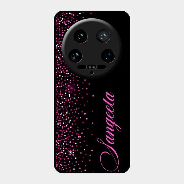 Glitter Customize Glass Case Cover Pink For Xiaomi 14 Ultra