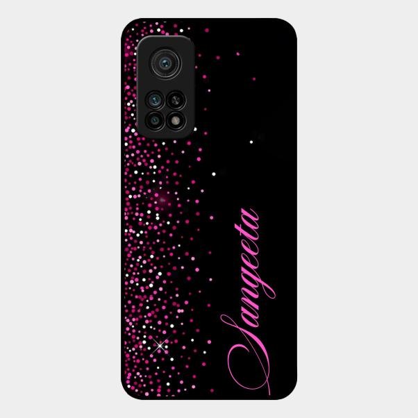 Glitter Customize Glass Case Cover Pink For Xiaomi Mi 10T Pro 5G