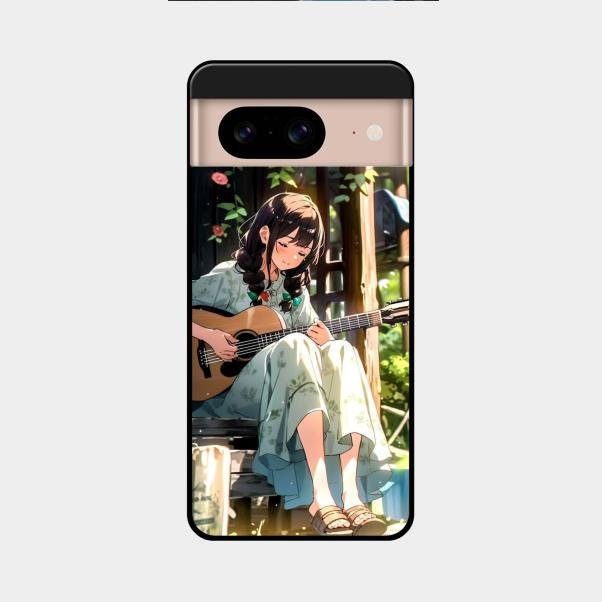 Guitar Girl Glossy Metal Case Cover For Google Pixel 8 5G