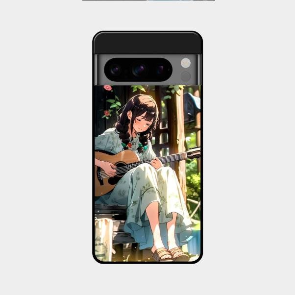 Guitar Girl Glossy Metal Case Cover For Google Pixel 8 Pro 5G