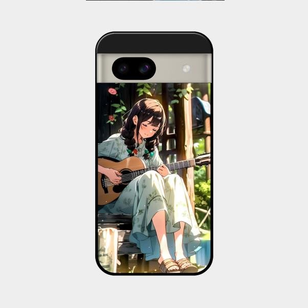 Guitar Girl Glossy Metal Case Cover For Google Pixel 8A 5G
