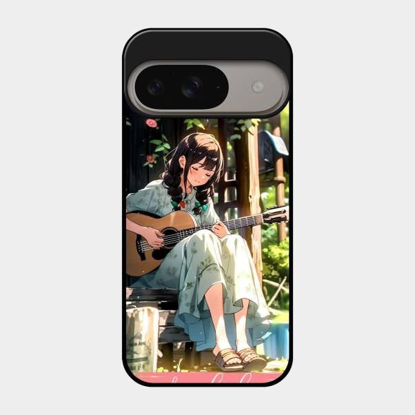 Guitar Girl Glossy Metal Case Cover For Google Pixel 9 5G