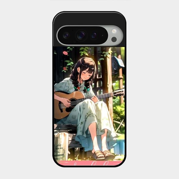 Guitar Girl Glossy Metal Case Cover For Google Pixel 9 Pro Xl